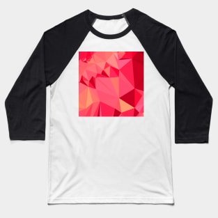 American Rose Red Abstract Low Polygon Background Baseball T-Shirt